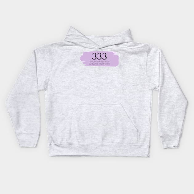 333 Angel Number purple Kids Hoodie by anrockhi